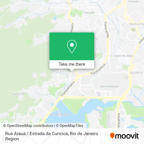 Rua Arauá / Estrada da Curicica map