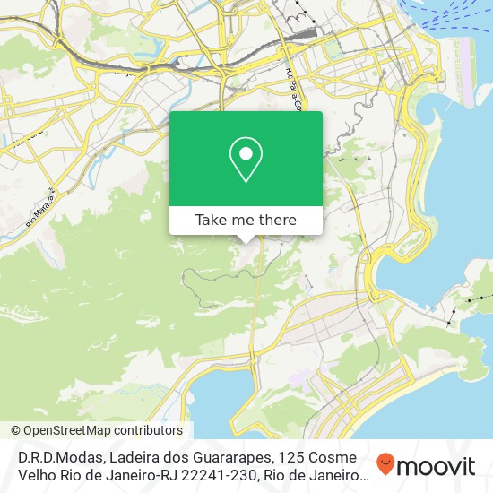 Mapa D.R.D.Modas, Ladeira dos Guararapes, 125 Cosme Velho Rio de Janeiro-RJ 22241-230