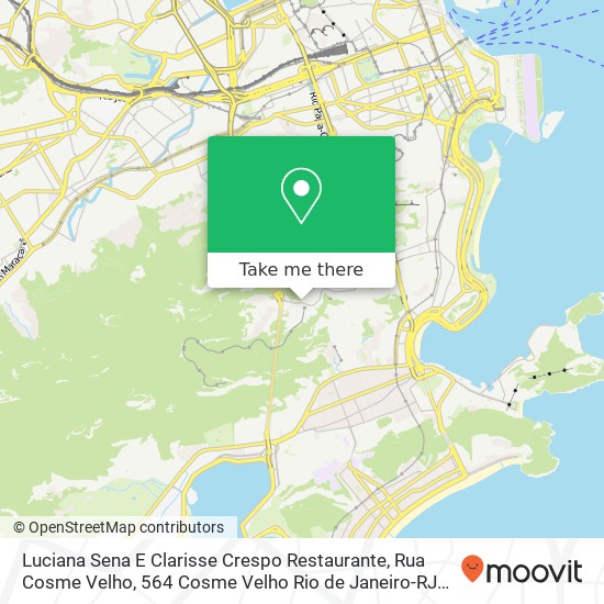 Mapa Luciana Sena E Clarisse Crespo Restaurante, Rua Cosme Velho, 564 Cosme Velho Rio de Janeiro-RJ 22241-090