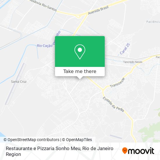 Mapa Restaurante e Pizzaria Sonho Meu