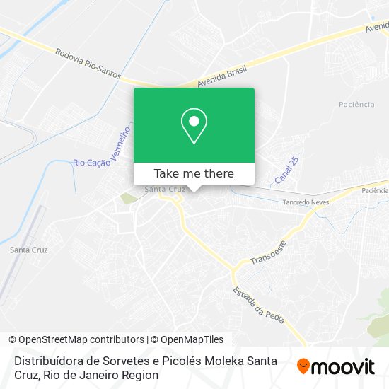 Mapa Distribuídora de Sorvetes e Picolés Moleka Santa Cruz