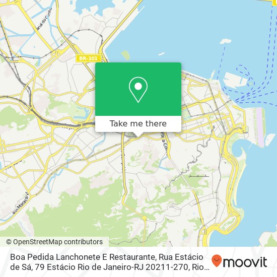 Mapa Boa Pedida Lanchonete E Restaurante, Rua Estácio de Sá, 79 Estácio Rio de Janeiro-RJ 20211-270