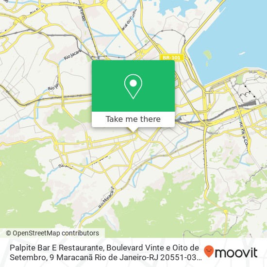 Mapa Palpite Bar E Restaurante, Boulevard Vinte e Oito de Setembro, 9 Maracanã Rio de Janeiro-RJ 20551-030