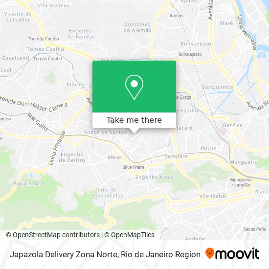 Japazola Delivery Zona Norte map