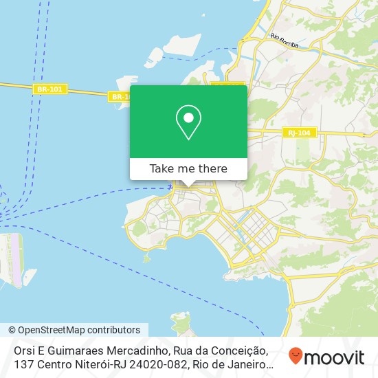Mapa Orsi E Guimaraes Mercadinho, Rua da Conceição, 137 Centro Niterói-RJ 24020-082