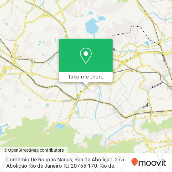 Mapa Comercio De Roupas Nanus, Rua da Abolição, 275 Abolição Rio de Janeiro-RJ 20755-170