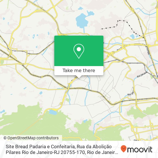 Mapa Site Bread Padaria e Confeitaria, Rua da Abolição Pilares Rio de Janeiro-RJ 20755-170