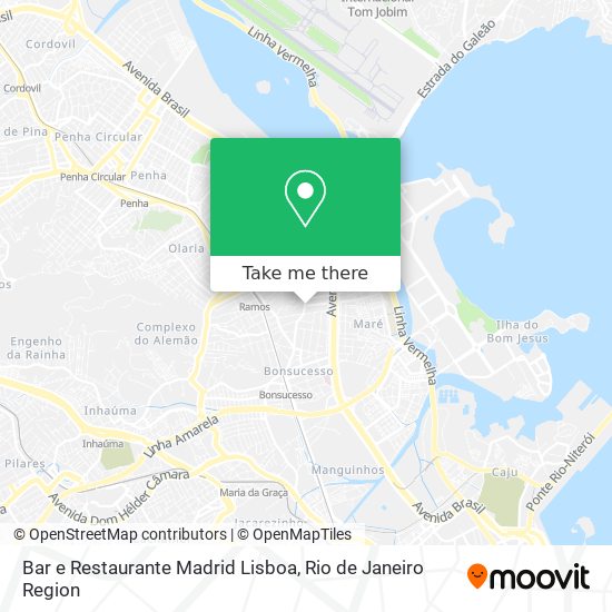 Mapa Bar e Restaurante Madrid Lisboa