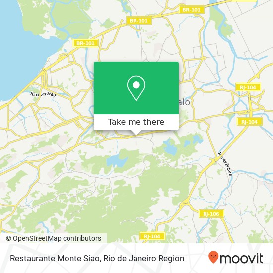 Mapa Restaurante Monte Siao, Rua José Lourenço Azevedo, 67 Rocha São Gonçalo-RJ 24421-300