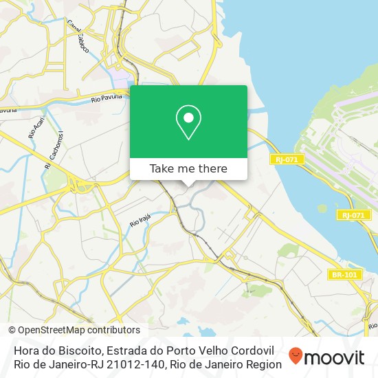 Mapa Hora do Biscoito, Estrada do Porto Velho Cordovil Rio de Janeiro-RJ 21012-140
