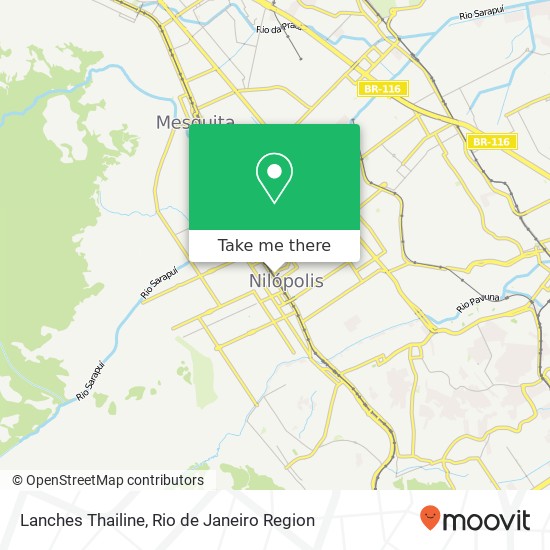 Mapa Lanches Thailine, Estrada Carmela Dutra, 1732 Centro Nilópolis-RJ 26530-020