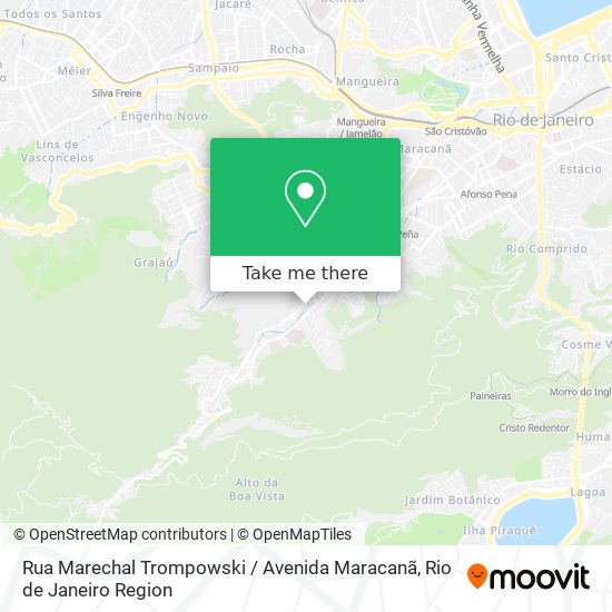 Mapa Rua Marechal Trompowski / Avenida Maracanã