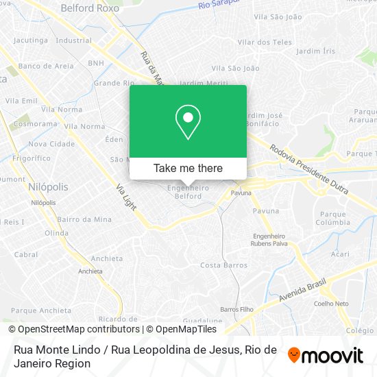 Mapa Rua Monte Lindo / Rua Leopoldina de Jesus
