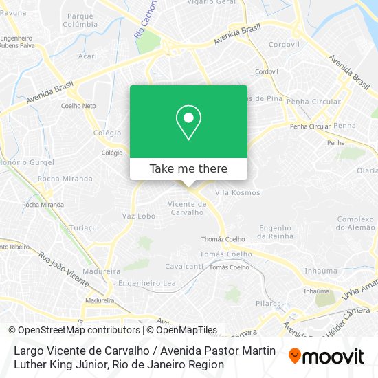 Mapa Largo Vicente de Carvalho / Avenida Pastor Martin Luther King Júnior