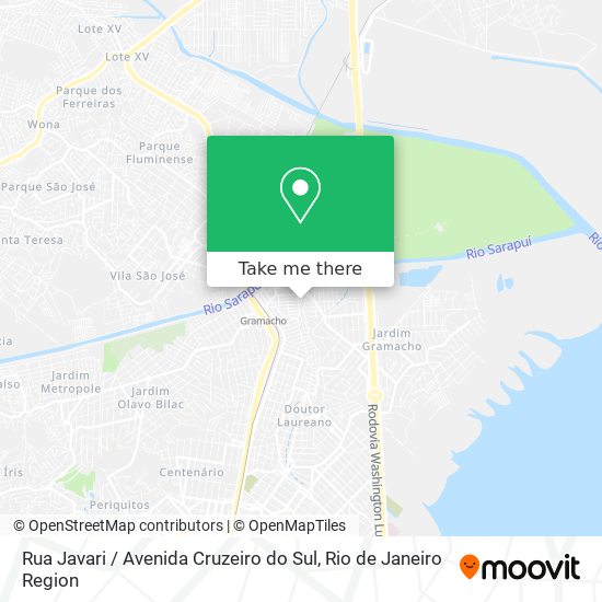 Mapa Rua Javari / Avenida Cruzeiro do Sul