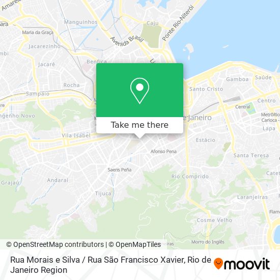 Mapa Rua Morais e Silva / Rua São Francisco Xavier