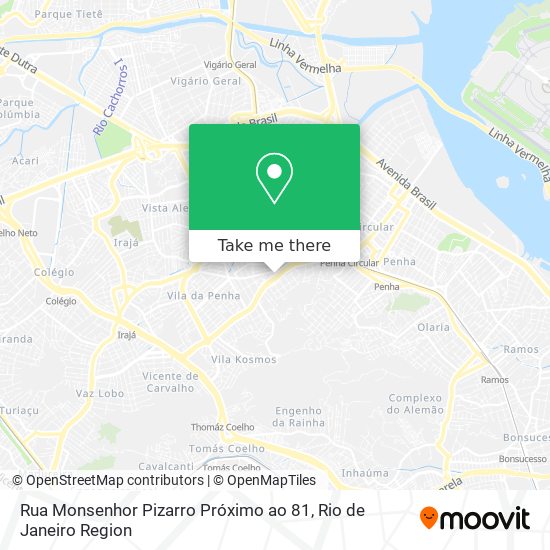 Mapa Rua Monsenhor Pizarro Próximo ao 81