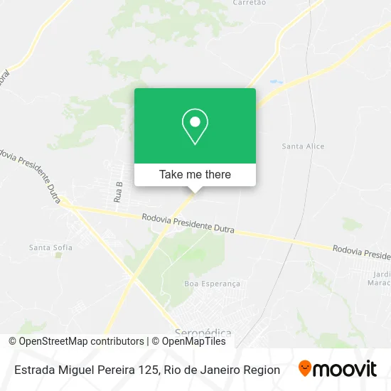 Estrada Miguel Pereira 125 map