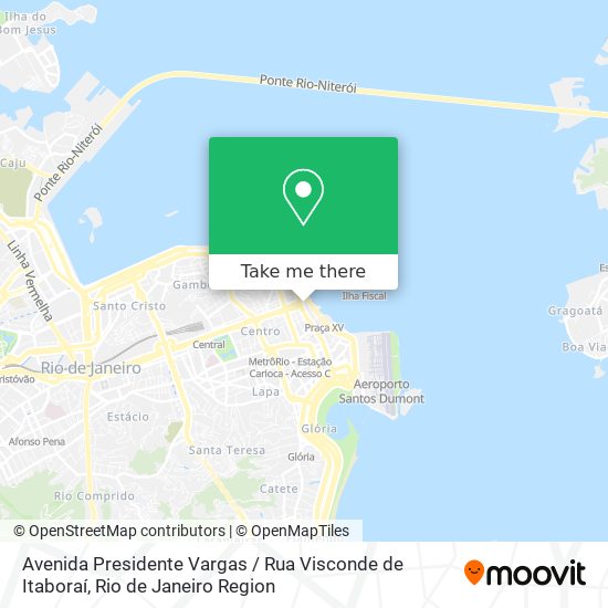 Mapa Avenida Presidente Vargas / Rua Visconde de Itaboraí