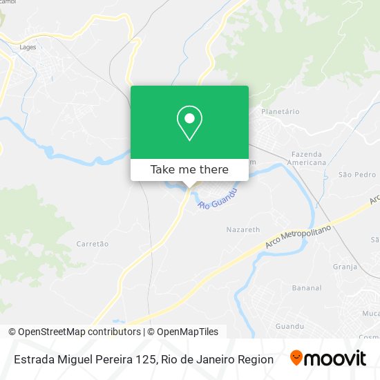Estrada Miguel Pereira 125 map