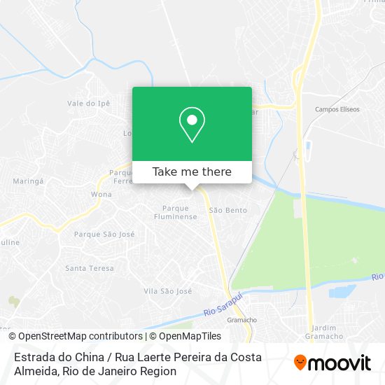 Mapa Estrada do China / Rua Laerte Pereira da Costa Almeida