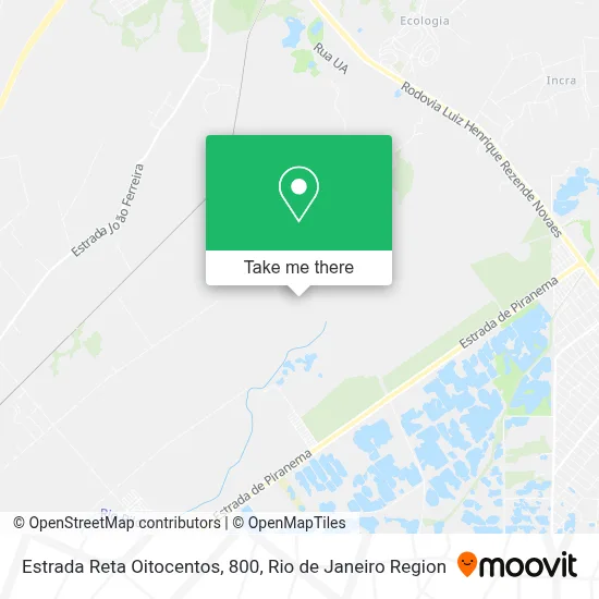 Estrada Reta Oitocentos, 800 map