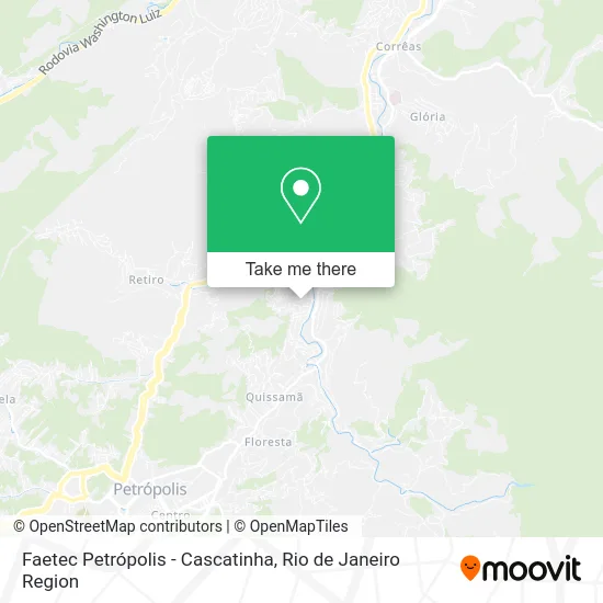 Faetec Petrópolis - Cascatinha map