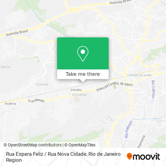 Mapa Rua Espera Feliz / Rua Nova Cidade