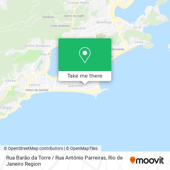 Mapa Rua Barão da Torre / Rua Antônio Parreiras