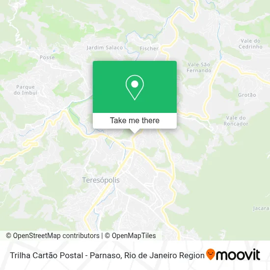 Trilha Cartão Postal - Parnaso map