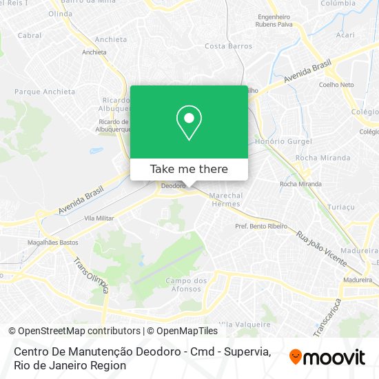 Centro De Manutenção Deodoro - Cmd - Supervia map