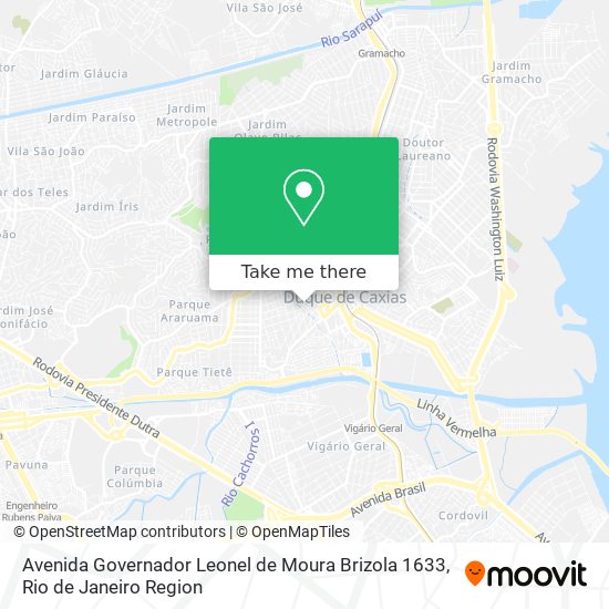 Mapa Avenida Governador Leonel de Moura Brizola 1633