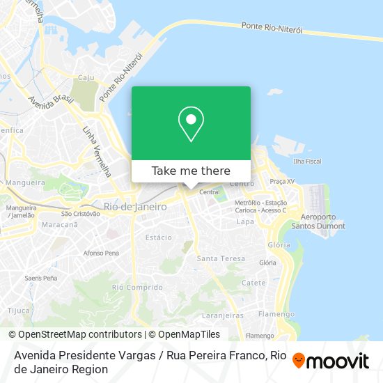 Mapa Avenida Presidente Vargas / Rua Pereira Franco