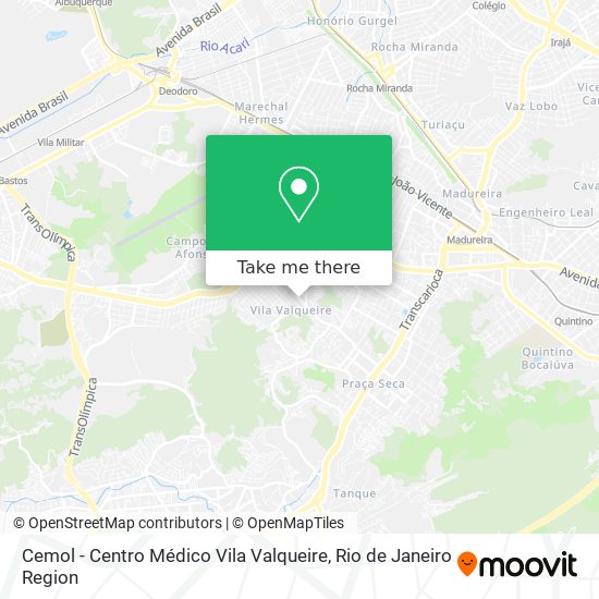 Mapa Cemol - Centro Médico Vila Valqueire