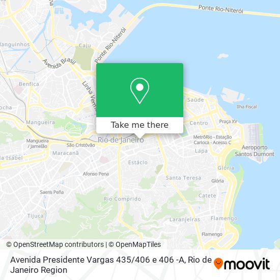 Mapa Avenida Presidente Vargas 435 / 406 e 406 -A