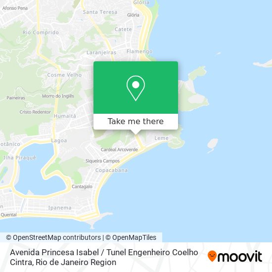 Mapa Avenida Princesa Isabel / Tunel Engenheiro Coelho Cintra