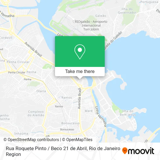 Rua Roquete Pinto / Beco 21 de Abril map