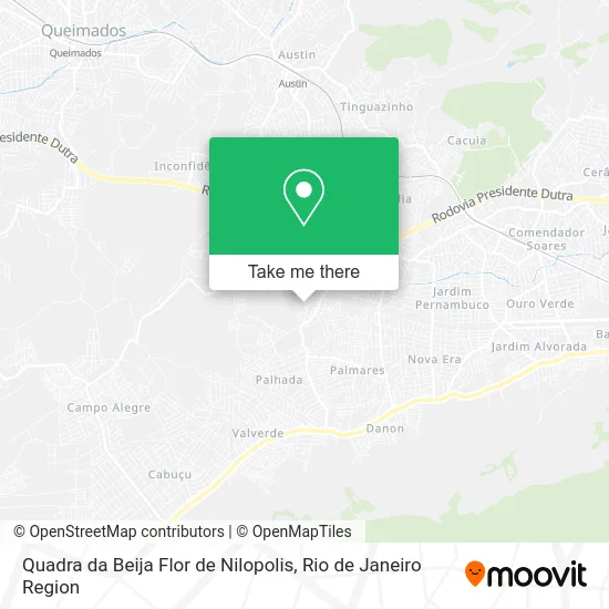 Quadra da Beija Flor de Nilopolis map