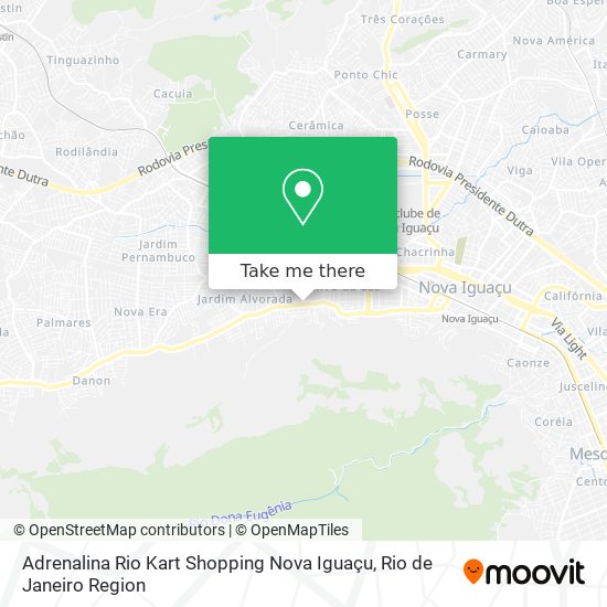 Adrenalina Rio Kart Shopping Nova Iguaçu map