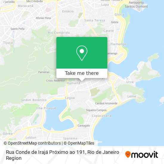 Mapa Rua Conde de Irajá Próximo ao 191