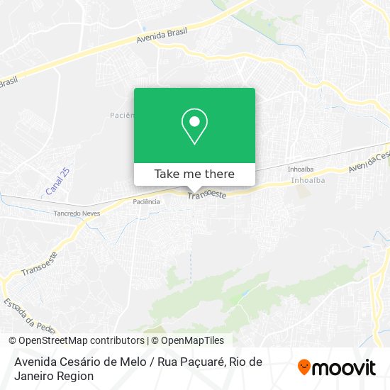 Mapa Avenida Cesário de Melo / Rua Paçuaré