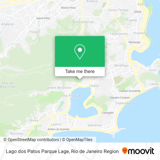 Lago dos Patos Parque Lage map