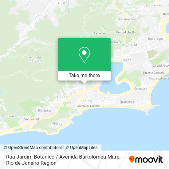 Rua Jardim Botânico / Avenida Bartolomeu Mitre map