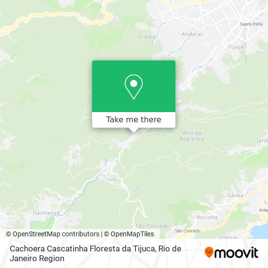 Mapa Cachoera Cascatinha Floresta da Tijuca