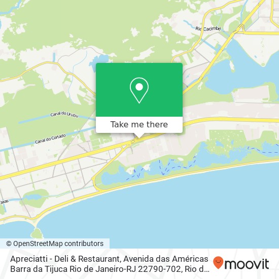 Mapa Apreciatti - Deli & Restaurant, Avenida das Américas Barra da Tijuca Rio de Janeiro-RJ 22790-702