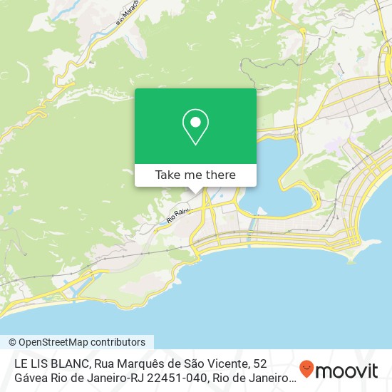 Mapa LE LIS BLANC, Rua Marquês de São Vicente, 52 Gávea Rio de Janeiro-RJ 22451-040