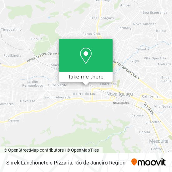 Mapa Shrek Lanchonete e Pizzaria