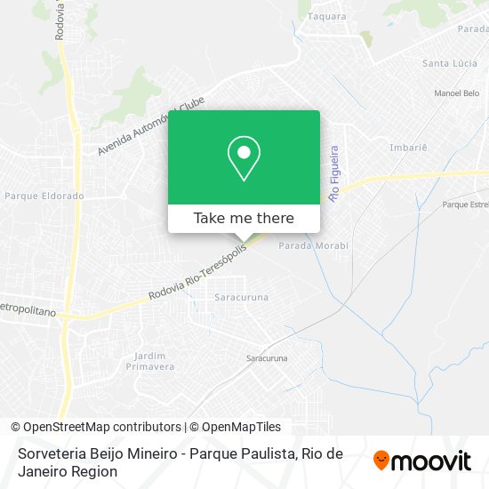 Mapa Sorveteria Beijo Mineiro - Parque Paulista