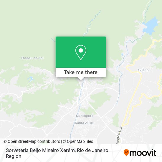 Sorveteria Beijo Mineiro Xerém map