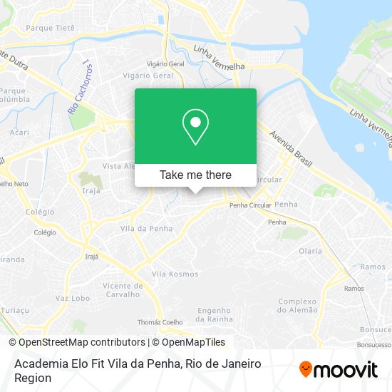 Mapa Academia Elo Fit Vila da Penha